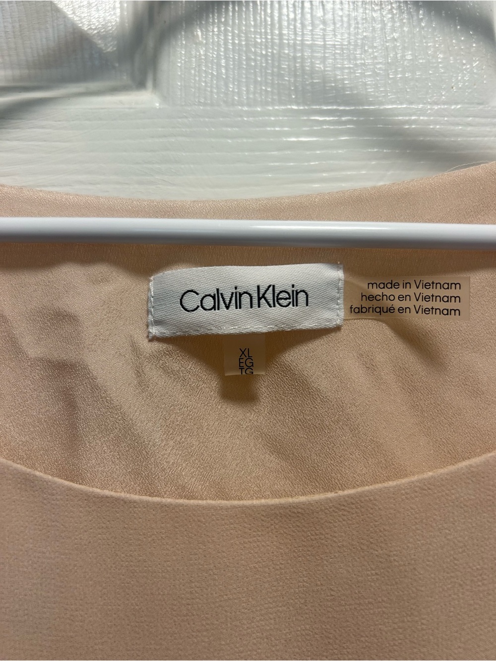 Calvin Klein Light Cream colored Blouse with Clean Scoop Neck